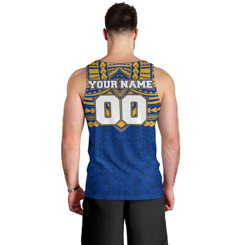 Personalized West Coast Eagles Men Tank Top Polynesian Tribal Pattern Heritage Football