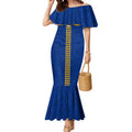 Personalized West Coast Eagles Mermaid Dress Polynesian Tribal Pattern Heritage Football