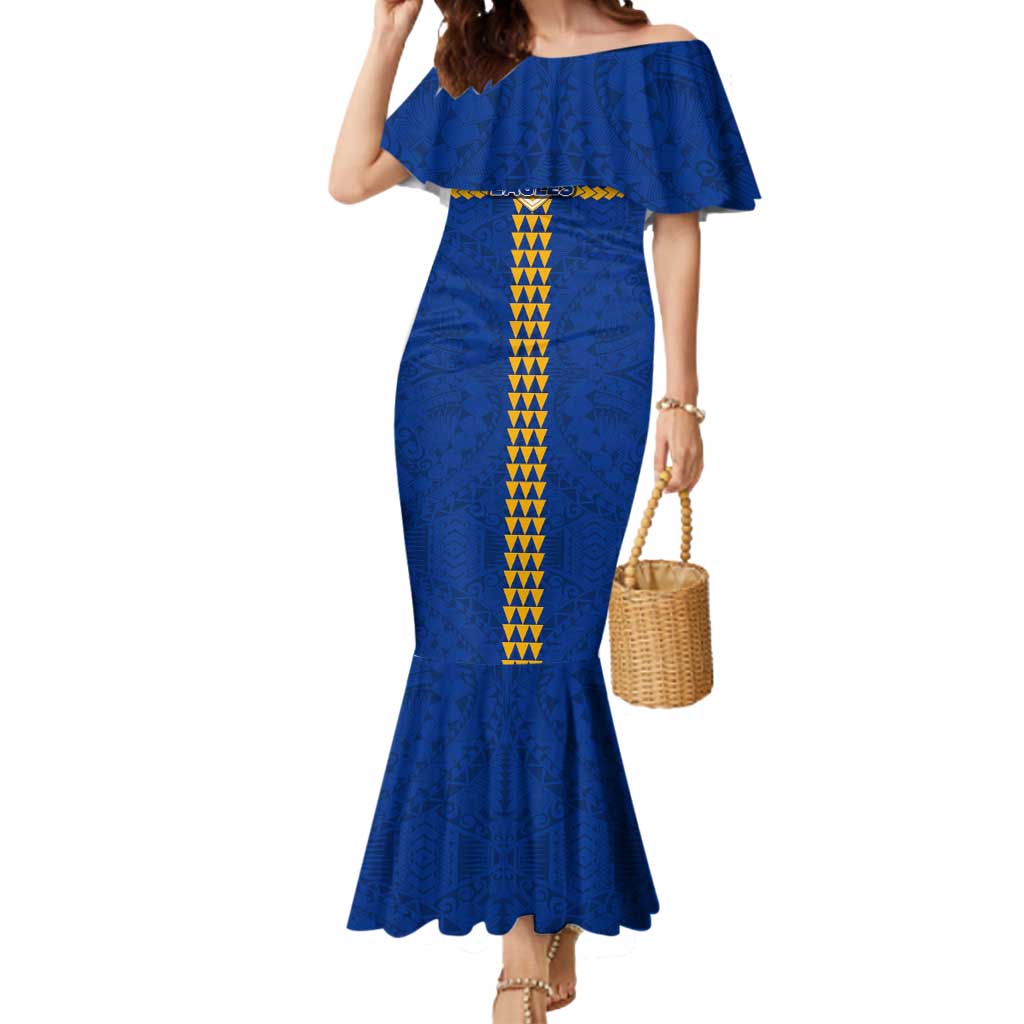 Personalized West Coast Eagles Mermaid Dress Polynesian Tribal Pattern Heritage Football