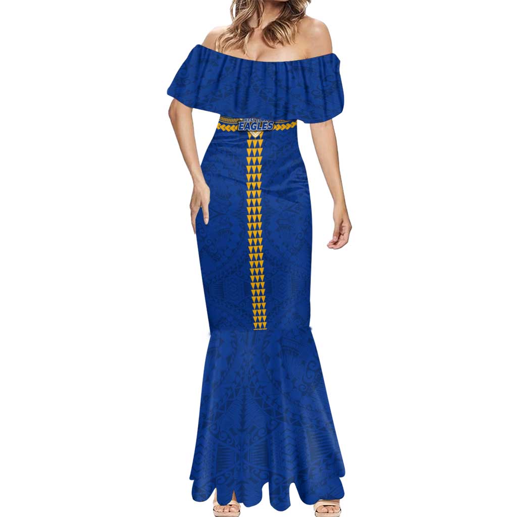Personalized West Coast Eagles Mermaid Dress Polynesian Tribal Pattern Heritage Football