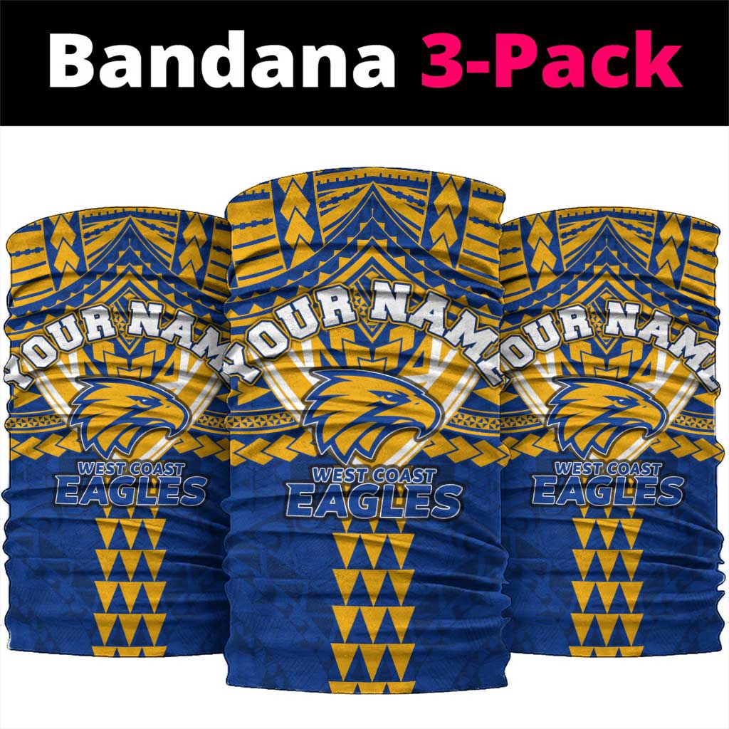 Personalized West Coast Eagles Neck Gaiter Polynesian Tribal Pattern Heritage Football