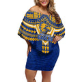 Personalized West Coast Eagles Off Shoulder Short Dress Polynesian Tribal Pattern Heritage Football