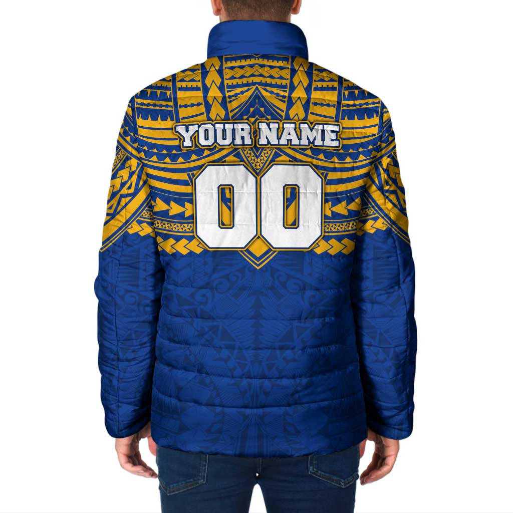 Personalized West Coast Eagles Padded Jacket Polynesian Tribal Pattern Heritage Football