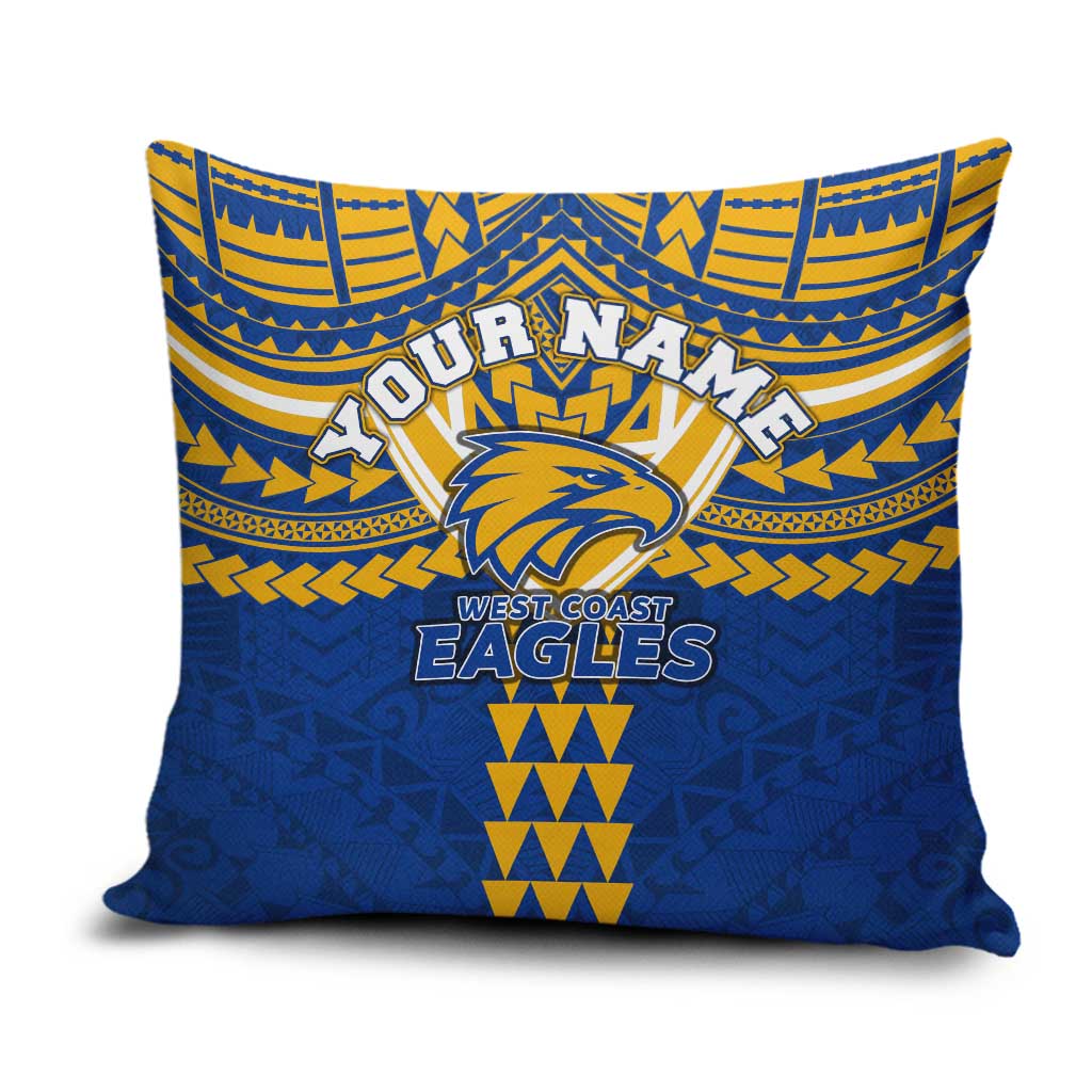 Personalized West Coast Eagles Pillow Cover Polynesian Tribal Pattern Heritage Football