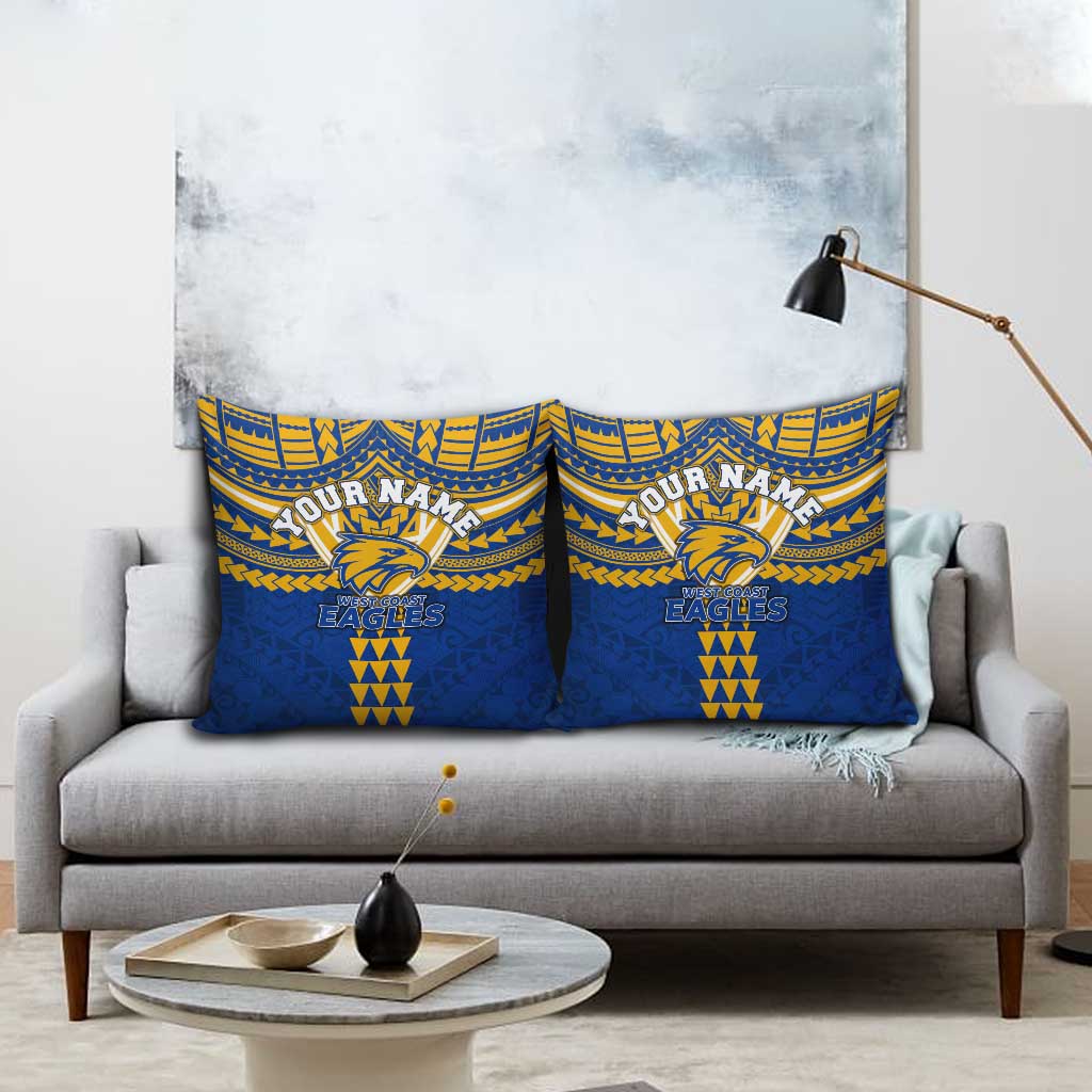 Personalized West Coast Eagles Pillow Cover Polynesian Tribal Pattern Heritage Football