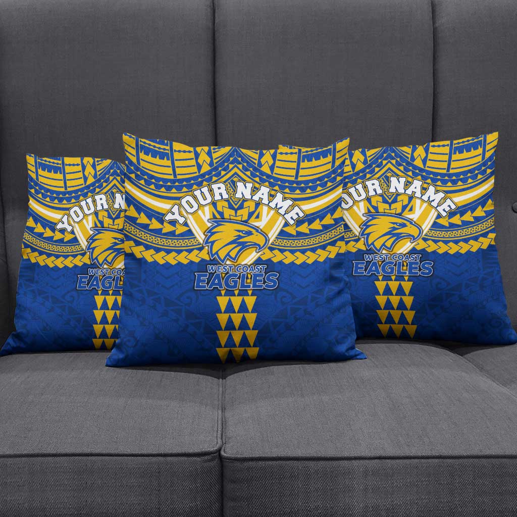 Personalized West Coast Eagles Pillow Cover Polynesian Tribal Pattern Heritage Football