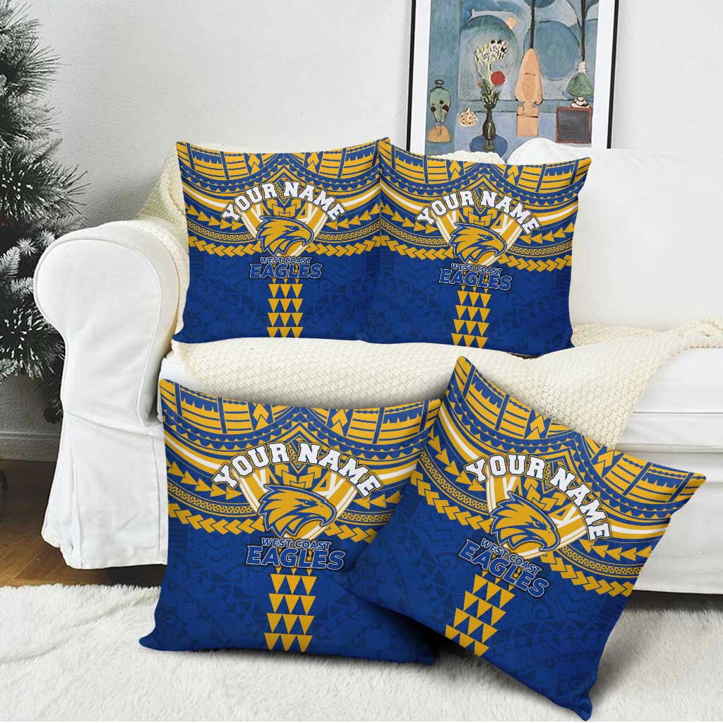 Personalized West Coast Eagles Pillow Cover Polynesian Tribal Pattern Heritage Football