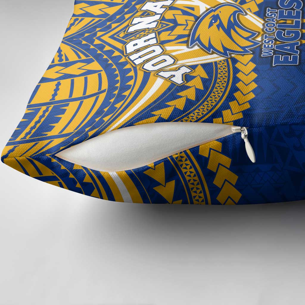 Personalized West Coast Eagles Pillow Cover Polynesian Tribal Pattern Heritage Football
