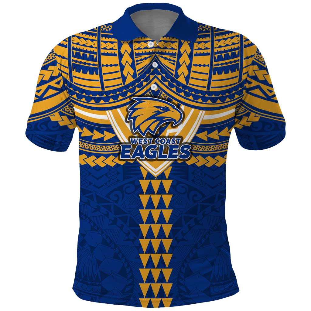 Personalized West Coast Eagles Polo Shirt Polynesian Tribal Pattern Heritage Football