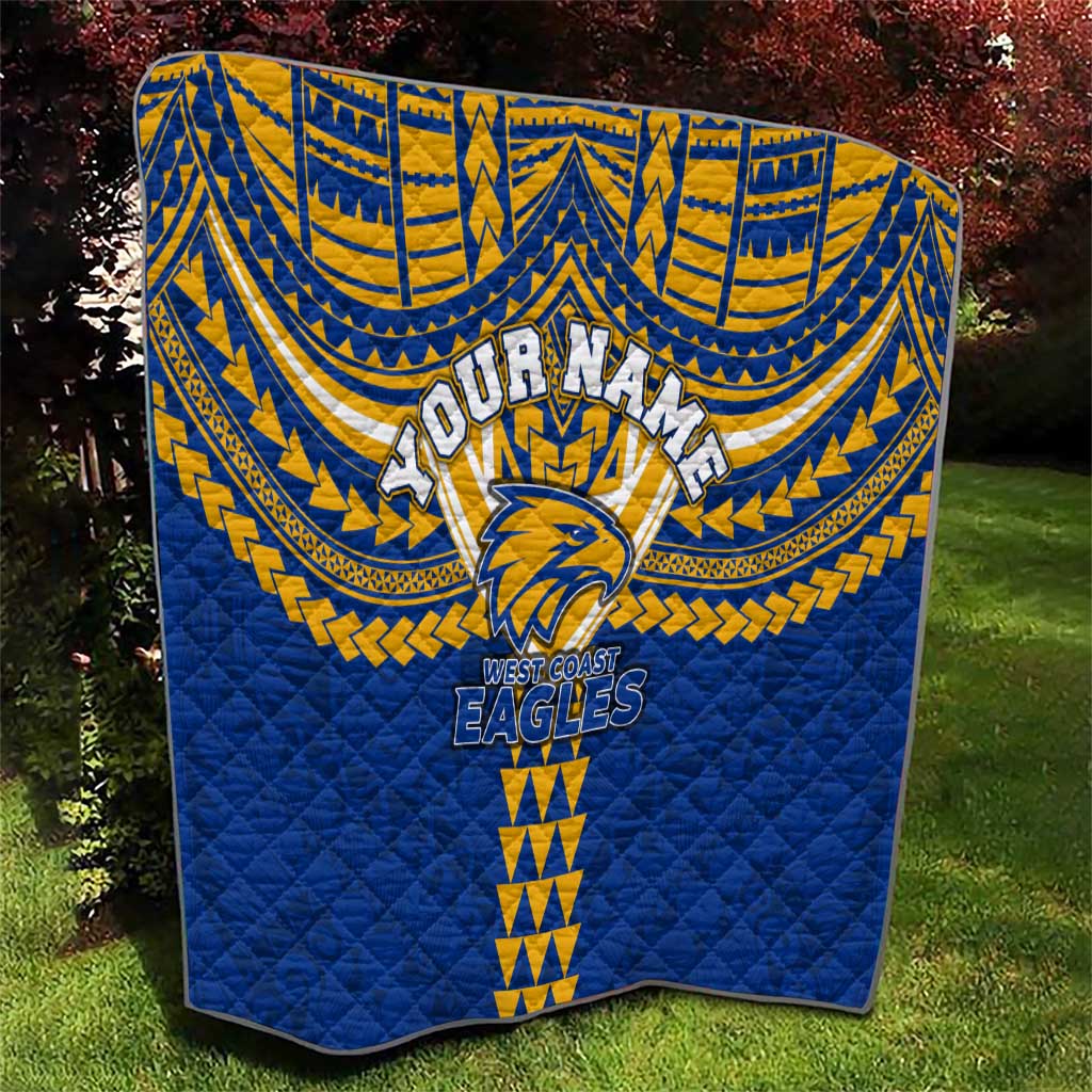 Personalized West Coast Eagles Quilt Polynesian Tribal Pattern Heritage Football