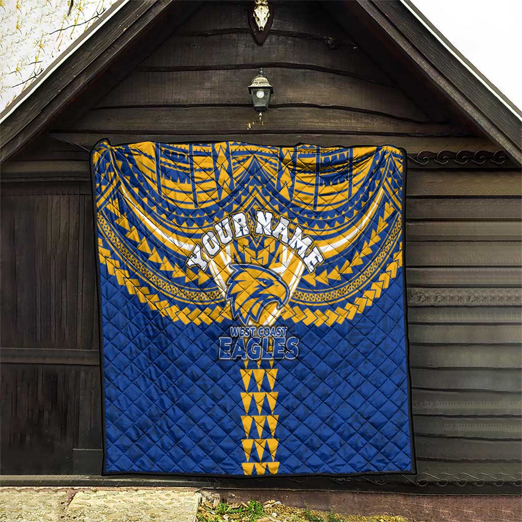 Personalized West Coast Eagles Quilt Polynesian Tribal Pattern Heritage Football