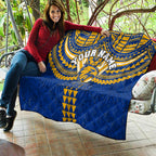 Personalized West Coast Eagles Quilt Polynesian Tribal Pattern Heritage Football