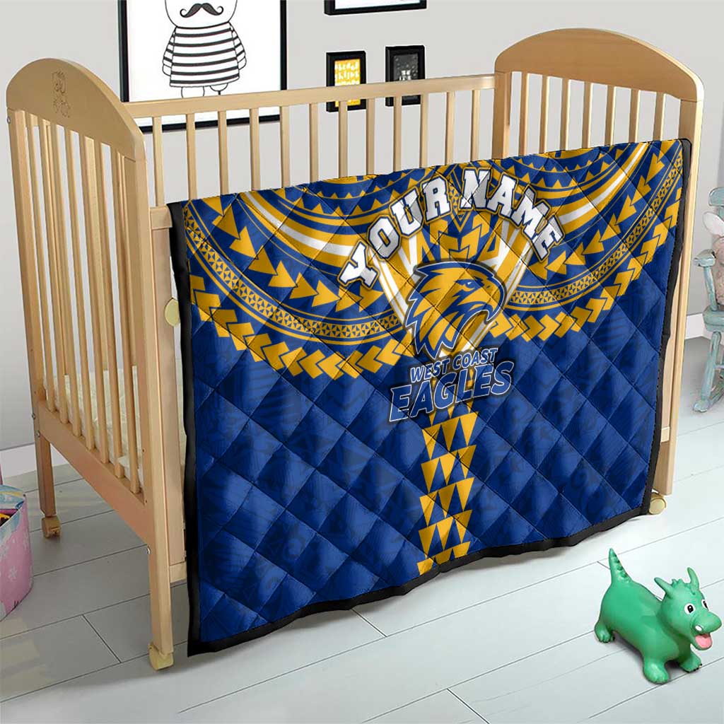 Personalized West Coast Eagles Quilt Polynesian Tribal Pattern Heritage Football