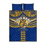 Personalized West Coast Eagles Quilt Bed Set Polynesian Tribal Pattern Heritage Football