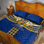 Personalized West Coast Eagles Quilt Bed Set Polynesian Tribal Pattern Heritage Football