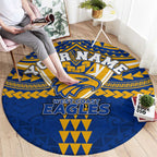 Personalized West Coast Eagles Round Carpet Polynesian Tribal Pattern Heritage Football