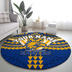 Personalized West Coast Eagles Round Carpet Polynesian Tribal Pattern Heritage Football