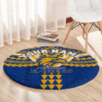 Personalized West Coast Eagles Round Carpet Polynesian Tribal Pattern Heritage Football