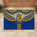 Personalized West Coast Eagles Rubber Doormat Polynesian Tribal Pattern Heritage Football