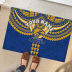 Personalized West Coast Eagles Rubber Doormat Polynesian Tribal Pattern Heritage Football