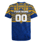 Personalized West Coast Eagles Rugby Jersey Polynesian Tribal Pattern Heritage Football