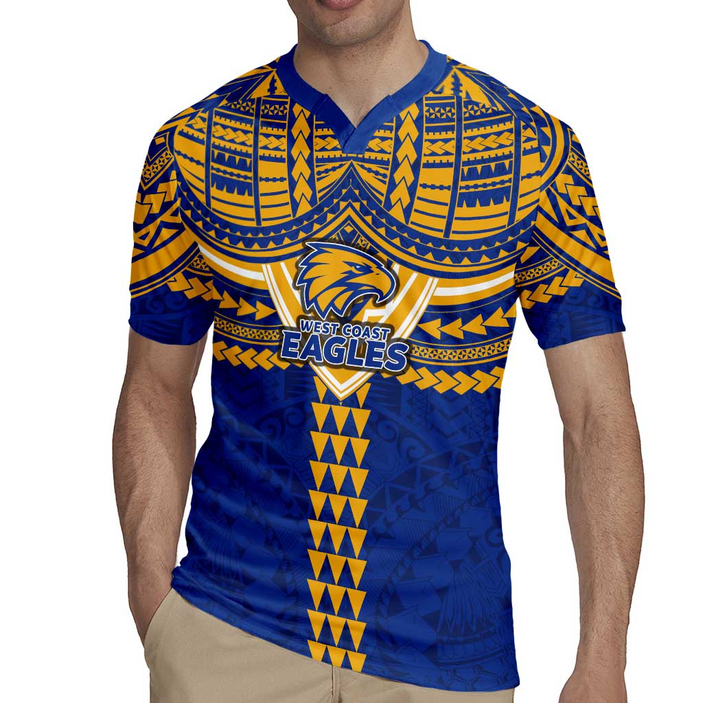 Personalized West Coast Eagles Rugby Jersey Polynesian Tribal Pattern Heritage Football