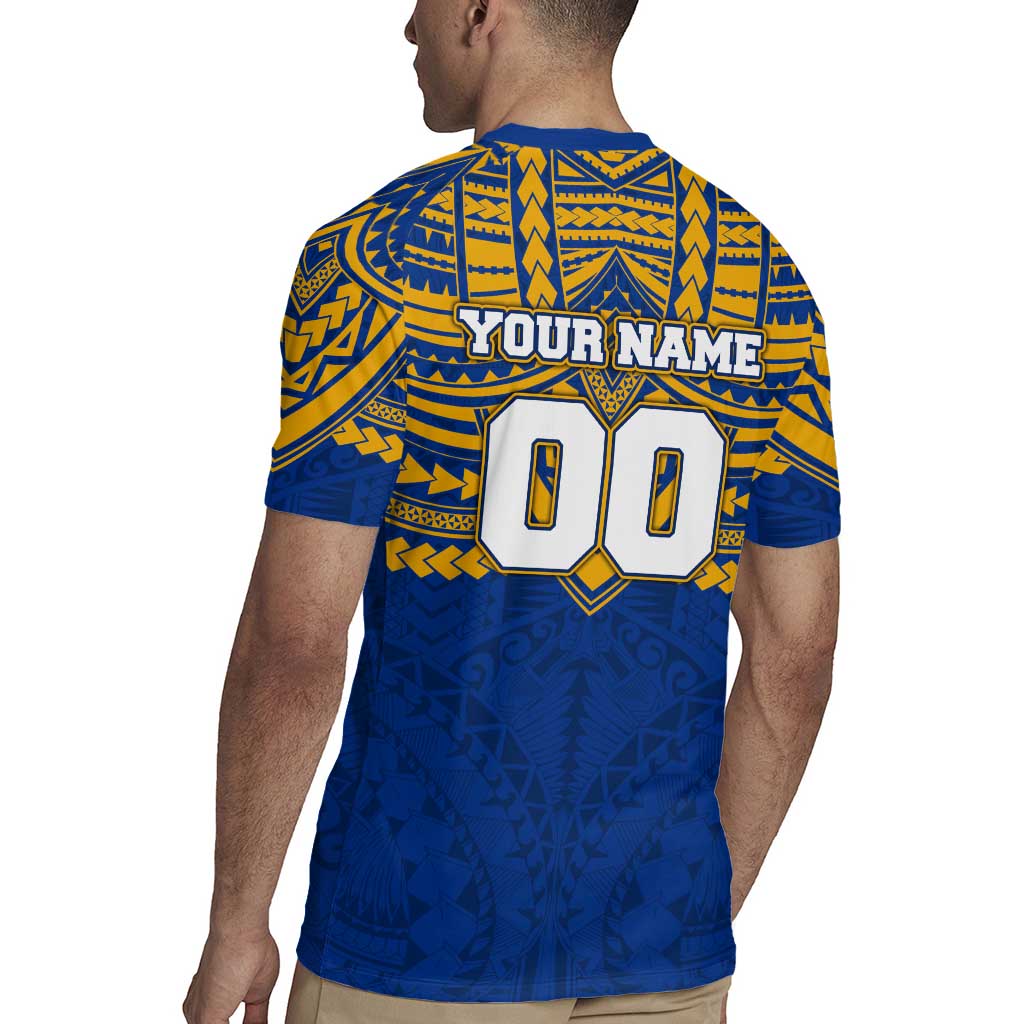 Personalized West Coast Eagles Rugby Jersey Polynesian Tribal Pattern Heritage Football