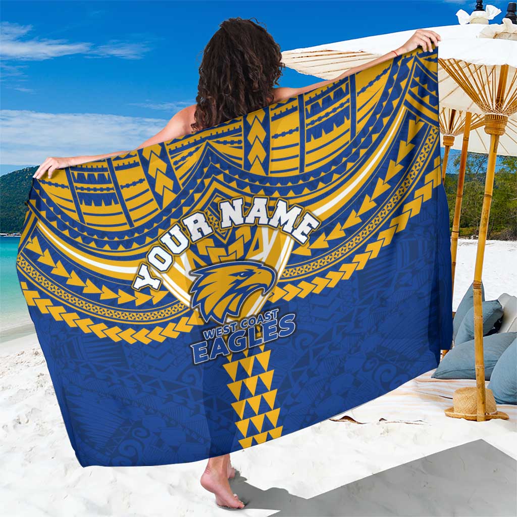 Personalized West Coast Eagles Sarong Polynesian Tribal Pattern Heritage Football