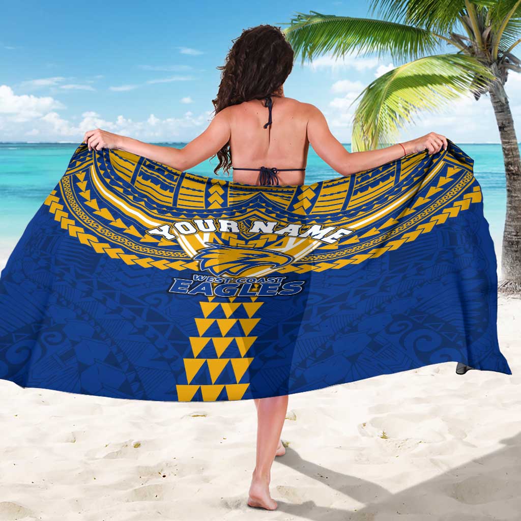 Personalized West Coast Eagles Sarong Polynesian Tribal Pattern Heritage Football