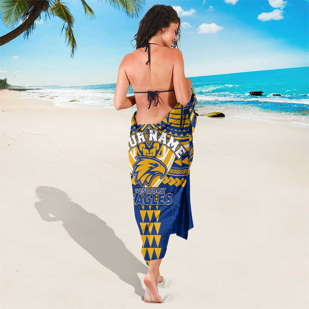 Personalized West Coast Eagles Sarong Polynesian Tribal Pattern Heritage Football