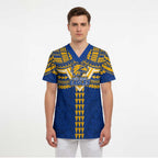 Personalized West Coast Eagles Scrub Top Polynesian Tribal Pattern Heritage Football