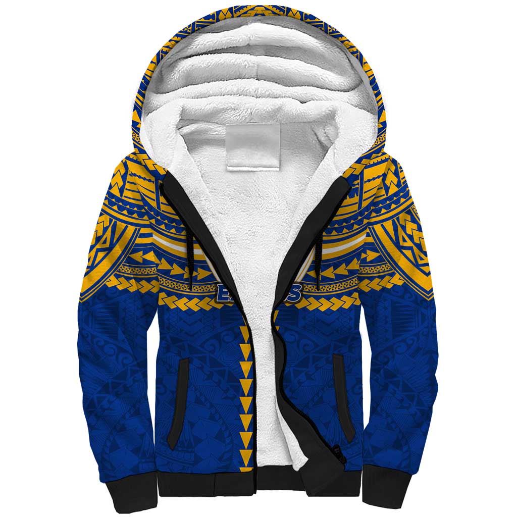 Personalized West Coast Eagles Sherpa Hoodie Polynesian Tribal Pattern Heritage Football