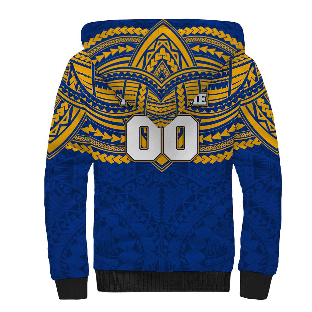 Personalized West Coast Eagles Sherpa Hoodie Polynesian Tribal Pattern Heritage Football