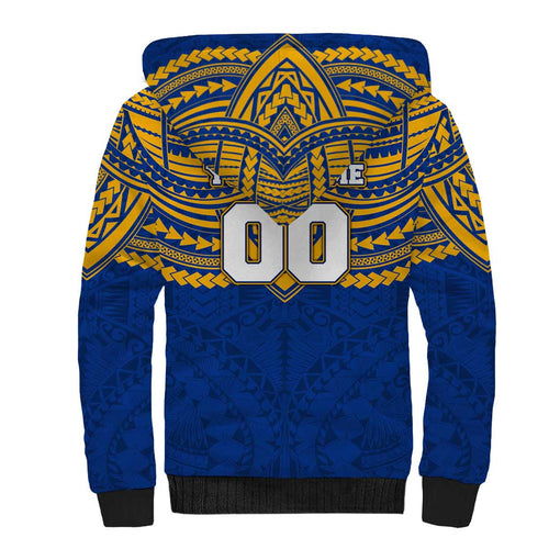Personalized West Coast Eagles Sherpa Hoodie Polynesian Tribal Pattern Heritage Football