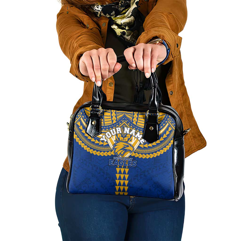 Personalized West Coast Eagles Shoulder Handbag Polynesian Tribal Pattern Heritage Football