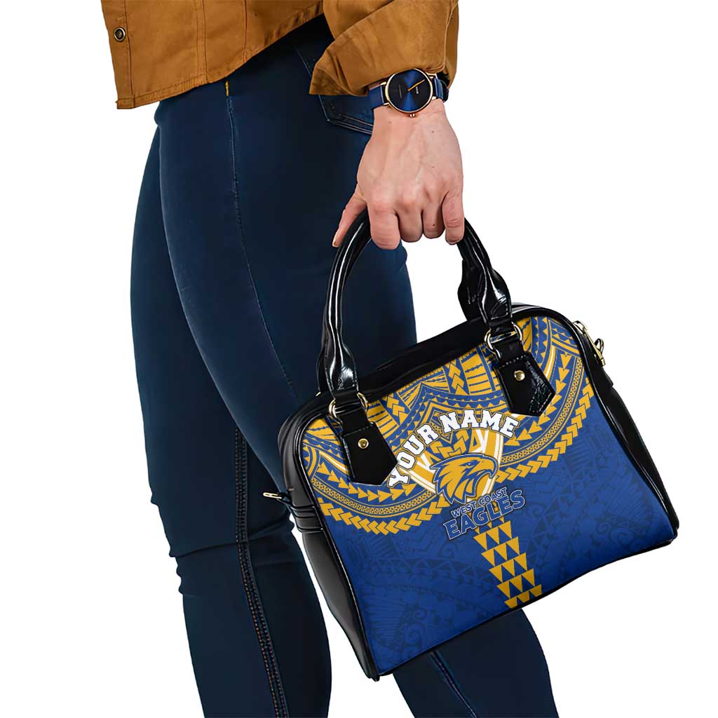 Personalized West Coast Eagles Shoulder Handbag Polynesian Tribal Pattern Heritage Football
