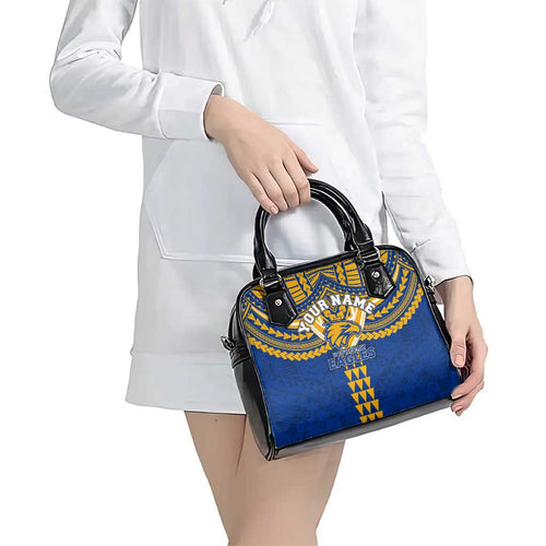 Personalized West Coast Eagles Shoulder Handbag Polynesian Tribal Pattern Heritage Football