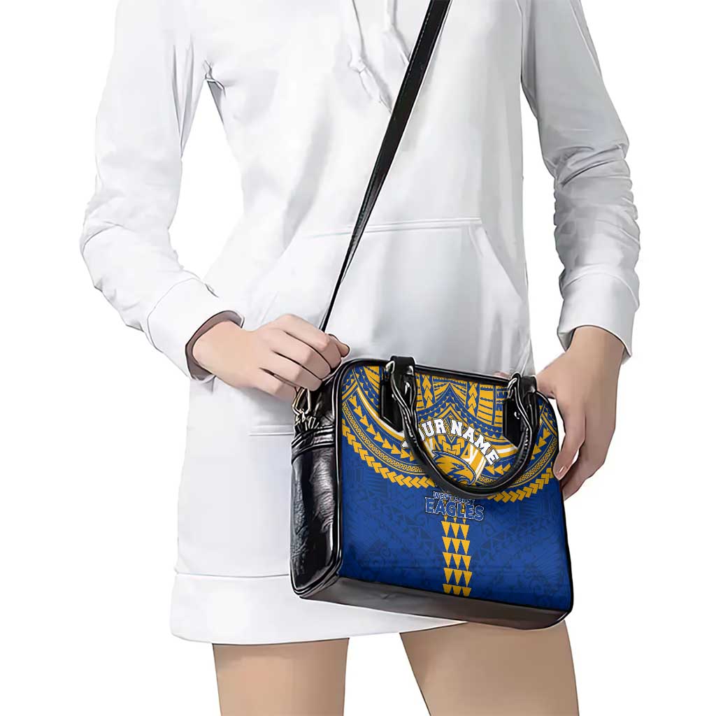 Personalized West Coast Eagles Shoulder Handbag Polynesian Tribal Pattern Heritage Football