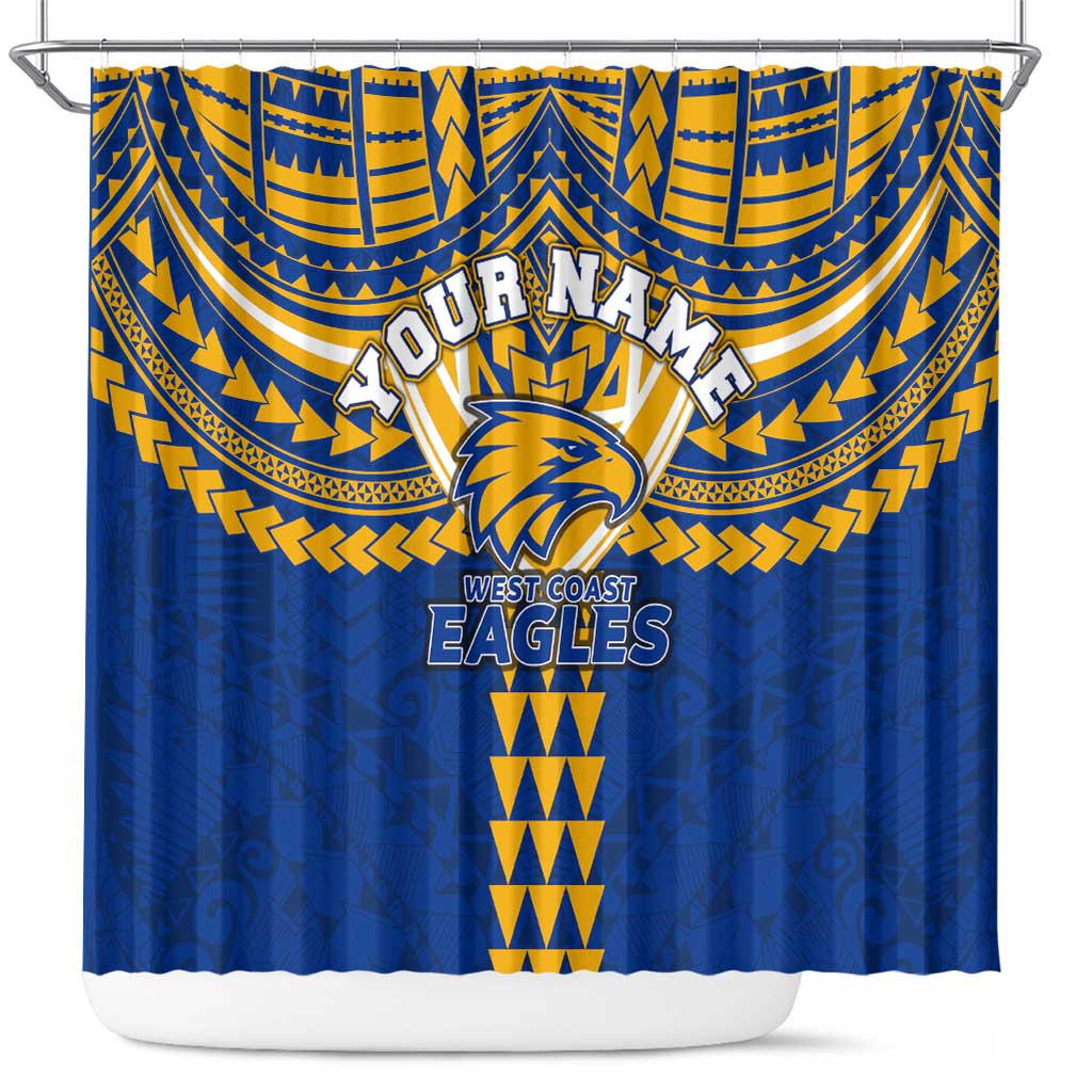 Personalized West Coast Eagles Shower Curtain Polynesian Tribal Pattern Heritage Football