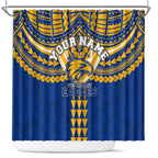 Personalized West Coast Eagles Shower Curtain Polynesian Tribal Pattern Heritage Football