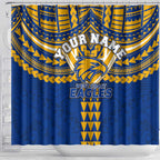 Personalized West Coast Eagles Shower Curtain Polynesian Tribal Pattern Heritage Football