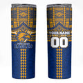 Personalized West Coast Eagles Skinny Tumbler Polynesian Tribal Pattern Heritage Football