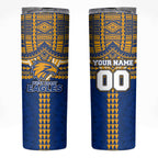 Personalized West Coast Eagles Skinny Tumbler Polynesian Tribal Pattern Heritage Football