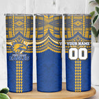 Personalized West Coast Eagles Skinny Tumbler Polynesian Tribal Pattern Heritage Football