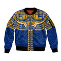 Personalized West Coast Eagles Sleeve Zip Bomber Jacket Polynesian Tribal Pattern Heritage Football