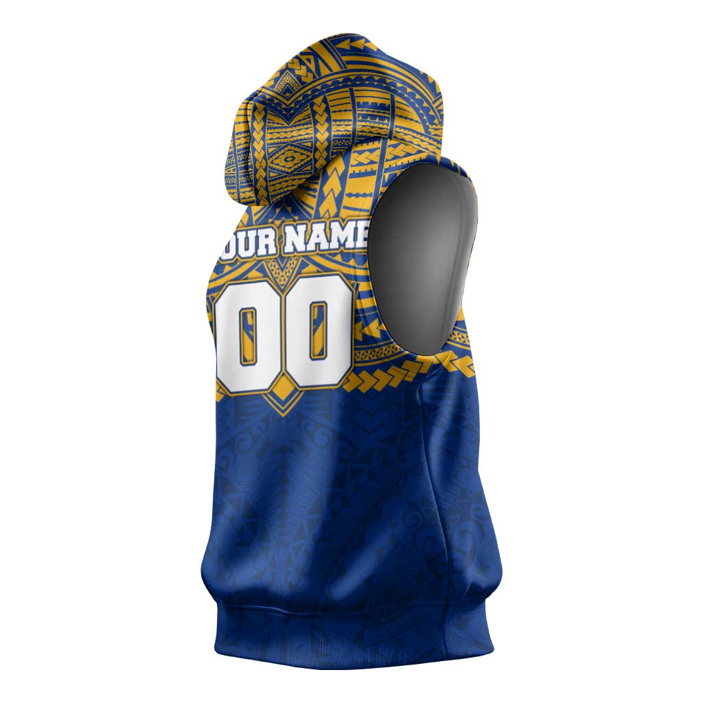 Personalized West Coast Eagles Sleeveless Hoodie Polynesian Tribal Pattern Heritage Football