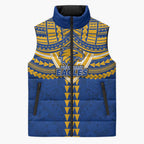 Personalized West Coast Eagles Sleeveless Puffer Jacket Polynesian Tribal Pattern Heritage Football