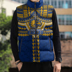 Personalized West Coast Eagles Sleeveless Puffer Jacket Polynesian Tribal Pattern Heritage Football