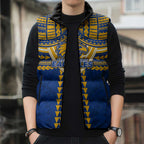 Personalized West Coast Eagles Sleeveless Puffer Jacket Polynesian Tribal Pattern Heritage Football