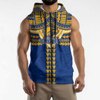 Personalized West Coast Eagles Sleeveless Zip Hoodie Polynesian Tribal Pattern Heritage Football